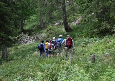 Un gruppo in escursione guidata nel bosco. Arch. WWF