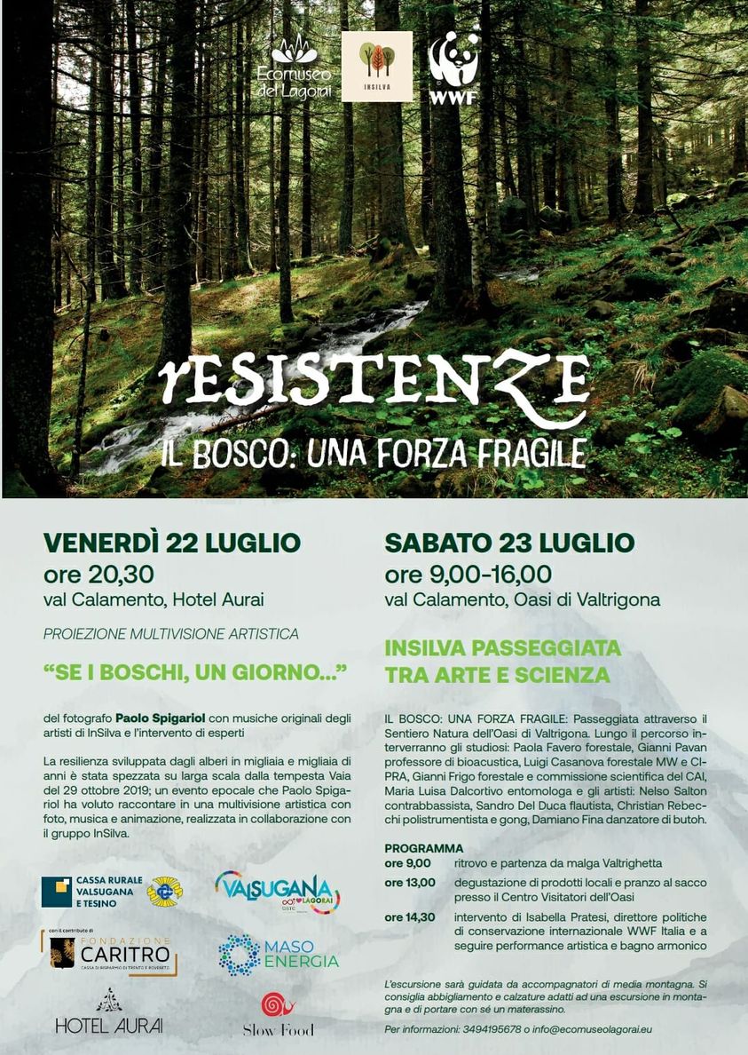 Locandina: Resistenze - Il bosco: una forza fragile. Proiezione "Se i boschi, un giorno..."