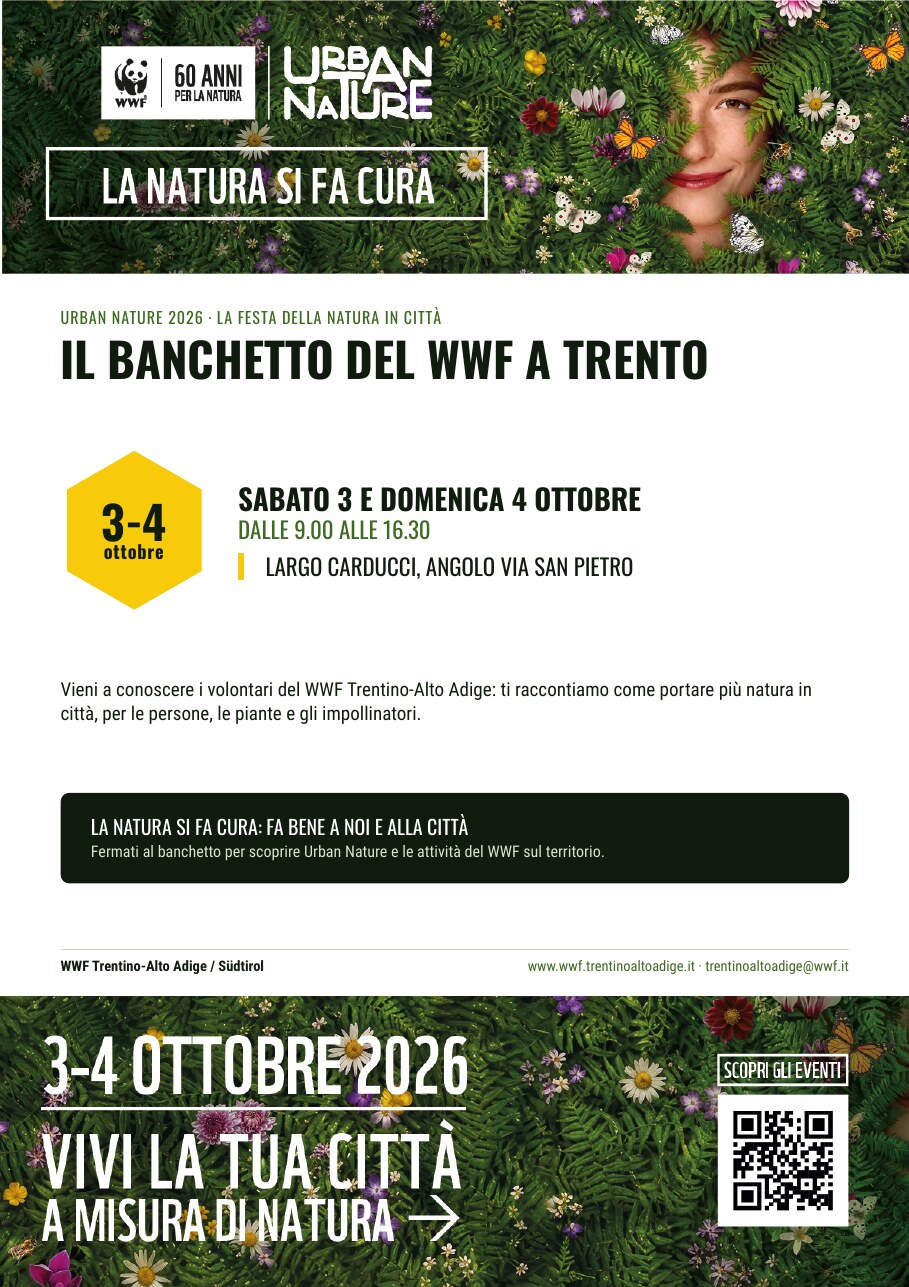 Locandina: Urban Nature 2026: il banchetto del WWF a Trento